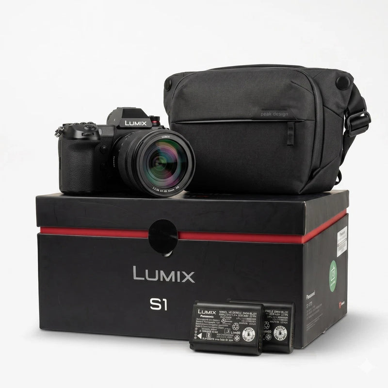 Panasonic LUMIX S1 + 20-60mm Lens w/ Kit Box -  2 Batteries + Peak Design Bag &