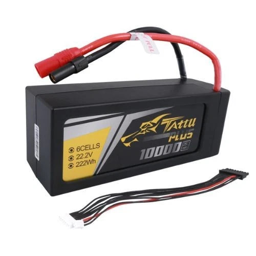 10000mAh 6S 25C 22.2V Tattu Plus Lipo Battery with AS150+XT150 Plug Battery