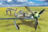 1/48 scale Focke-Wulf Fw 190D-13 model aircraft, green camouflage, propeller nose