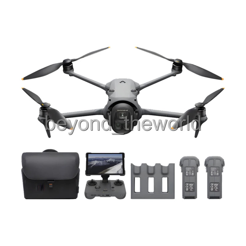 DJI drone creator combo with controller, screen, and 3 batteries