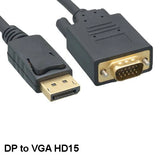 Kentek 6' DisplayPort DP 1.2 20Pin Male to VGA 15Pin Male Cable 1920x1200 60Hz