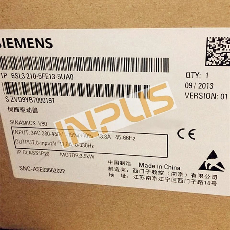 6SL3210-5FE13-5UA0 New Siemens SINAMICS V90 400V Inverter 6SL3210-5FE13-5UA0