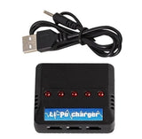 Lipo USB Batterie charger 3.7V 1S with Losi/JST MX 2mm connector 5 slots