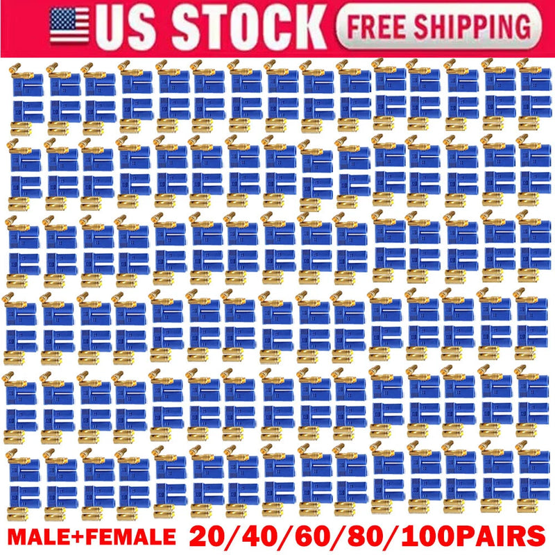 20/40/60/80/100Pairs For EC5 Device Connector Plugs For RC Car Plane Helicopters