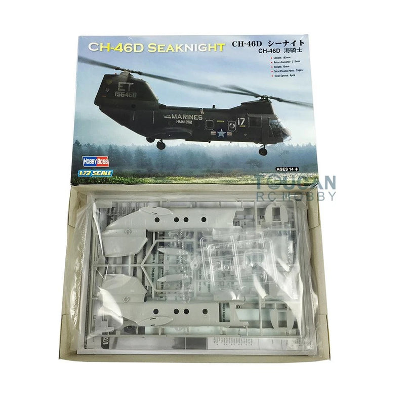 87213 Aircraft American CH-46D Seaknight Helicopter Plane 1/72 Model Hobbyboss