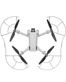 DJI MINI3 PRO drone propeller guards with four white rings and mounted black blades