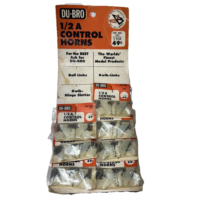 Du-Bro Nylon Control Horns 1/2A RC Airplane DUB107 Lot Of 7 Vintage Hobby Shop