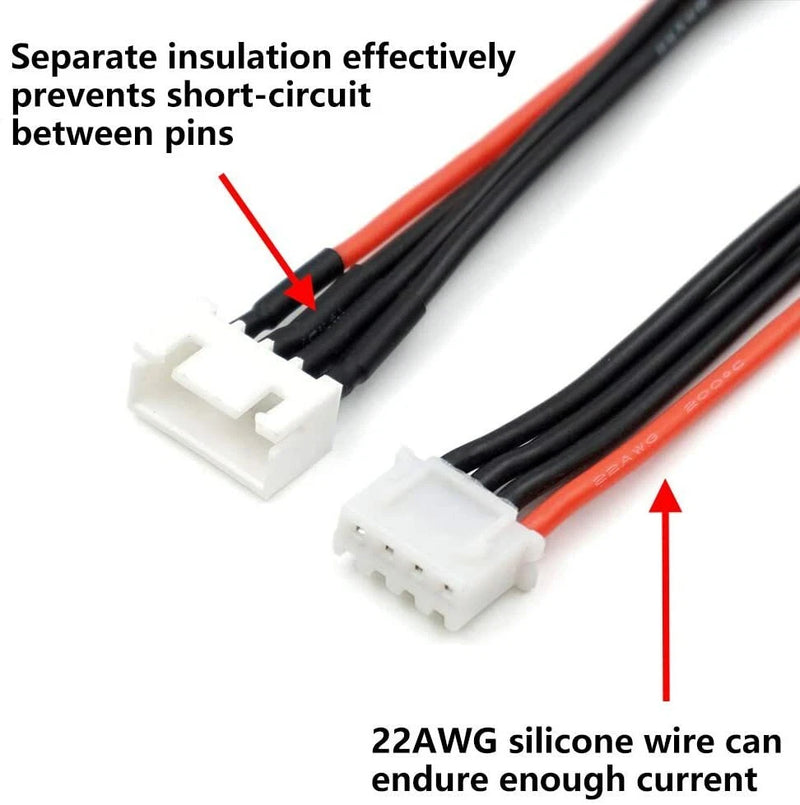 6x 200mm 3S Balance Plug Extension Lead Wire for LiPo Battery Balance Charging