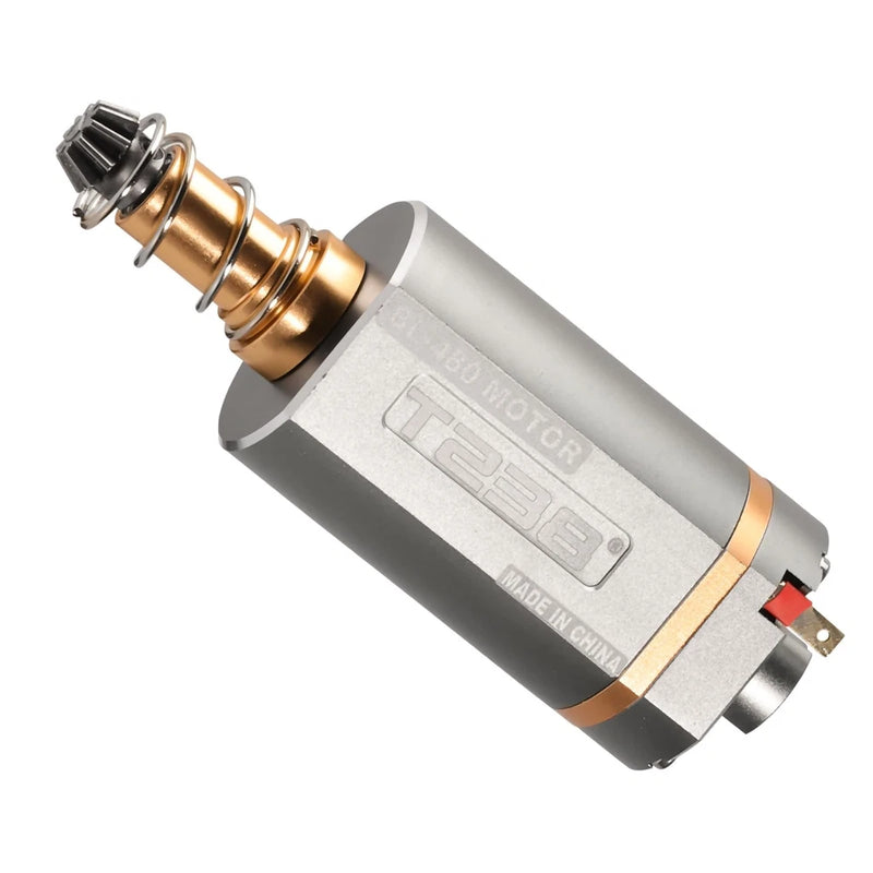 T238 brushless motor, gray cylinder with copper front and mounting pins