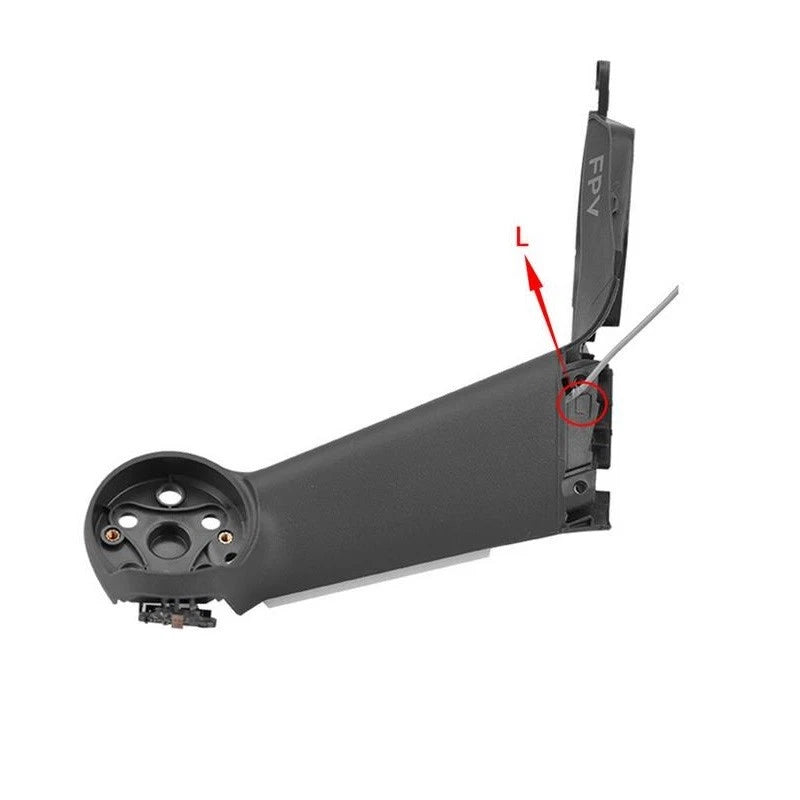 DJI FPV RC drone replacement arm, left side, with mounting connector and screws