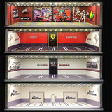 Diorama 1/64 Model Car Garage Parking Lot Scenery LED Lighting USB Display Gifts