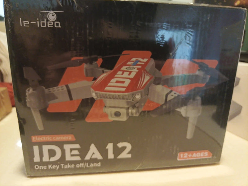 Le-idea Drone Idea12 quadcopter in retail box, four-blade design pictured