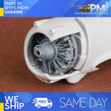 1/72 aircraft engine detail set with exposed gray radial engine inside white cowling