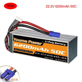 22.2V 6S 6200mAh 50C LiPo Battery EC5 For RC Helicopter Airplane Quad Boat Truck Battery