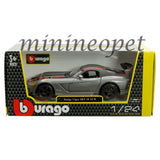 BBURAGO DODGE VIPER SRT 10 ACR 1/24 DIECAST MODEL CAR with RED STRIPE GREY 22114