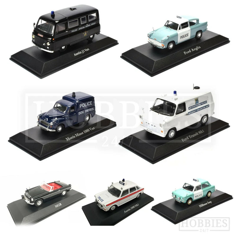 British Police Cars 1/43 Scale Atlas Editions Diecast Models Ford Jaguar Austin