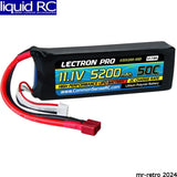 Lectron Pro 11.1V 5200mAh LiPo battery with red leads and T-plug connector