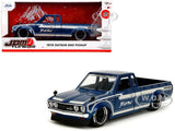 1972 DATSUN 620 PICKUP BLUE & CREAM 1/24 DIECAST MODEL CAR BY JADA 35953