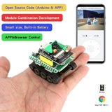 Mini Esp32 RC Tank Model ESP32 Robot Car APP Cramer Control Tank Battery