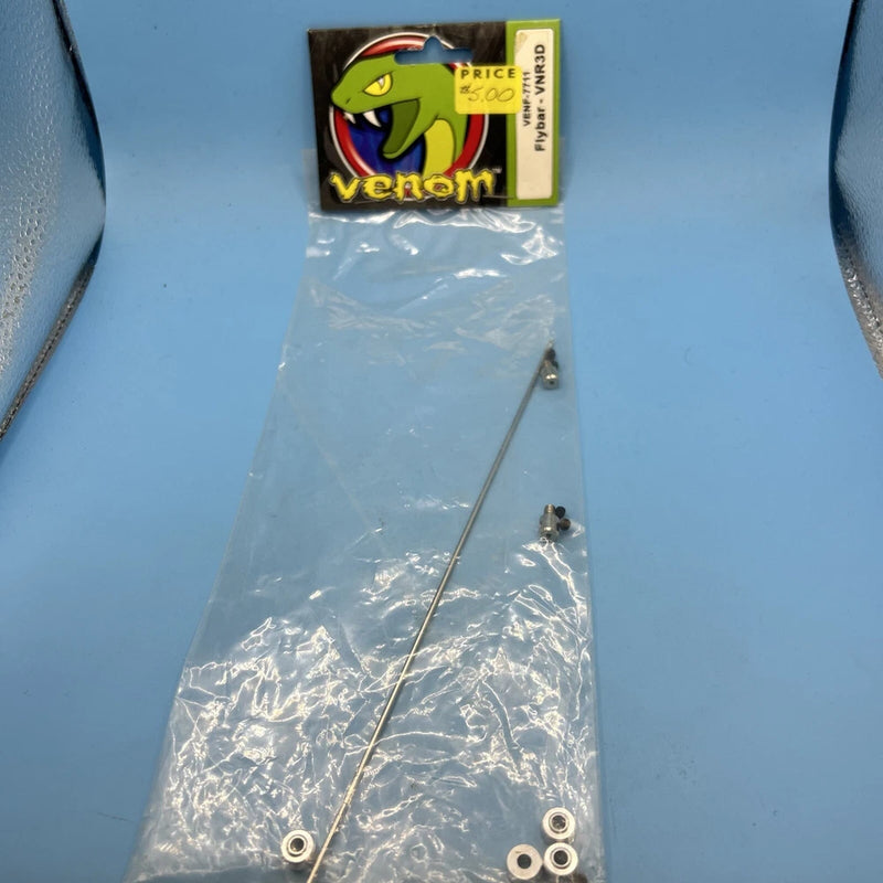 Venom RC helicopter flybar rod with small mounting hardware in a bag