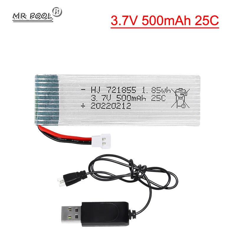 500mAh 3.7V LiPo battery for JJRC H37 JXD 523 wltoys V966 V977 V930 Q282 E50 RC Battery