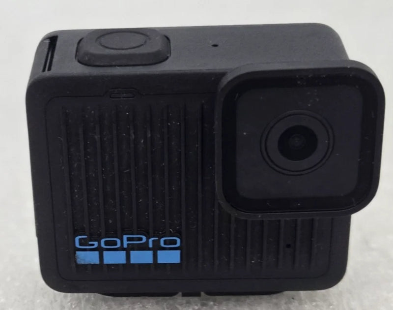 GoPro HERO action camera with front lens and blue logo