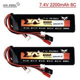 2¡Á 7.4V 2200mah 8C Lipo Battery For Futaba T6J T8FG 12FG Transmitter Accessories