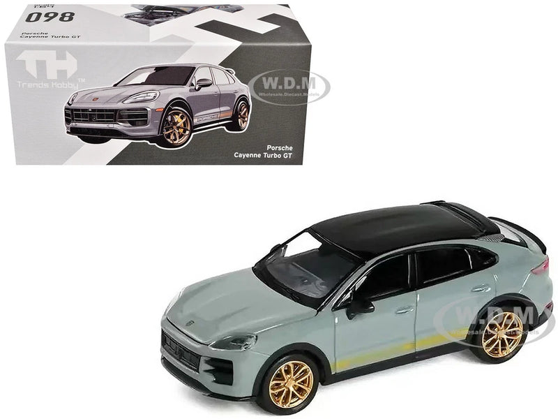 PORSCHE CAYENNE TURBO GT GRAY 1/64 DIECAST MODEL CAR BY TRENDS HOBBY 241090(B)