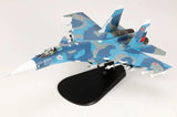 1/72 scale Su-27K Flanker-D model aircraft, blue camouflage with Russian markings