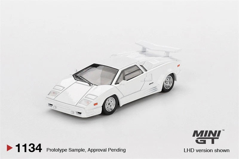 MINI GT 1:64 Countach  25th Anniversary White Diecast Model Car