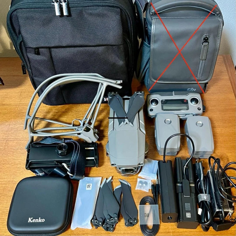 Drone kit set with smart controller, remote controller bag, batteries and accessories