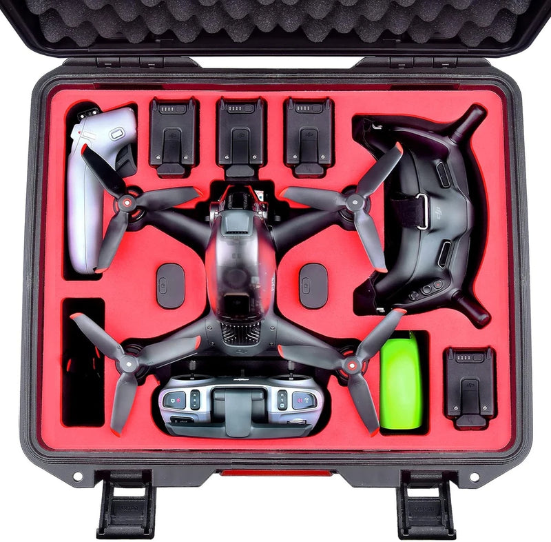 FPVtosky Hard Case for DJI FPV Fits 6 Batteries Keep Props On