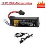 11.1V 1800mAh Li-Po rechargeable battery pack with SM plug and wiring