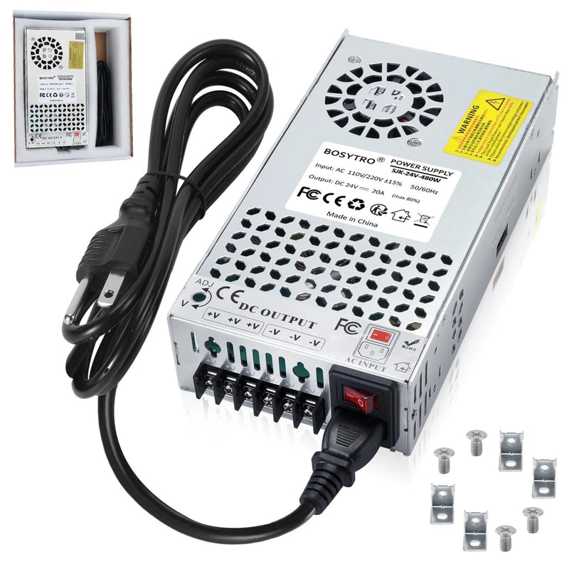 24V 20A 480W DC Switching Power Supply, Universal Transformers AC110V/220V (S...
