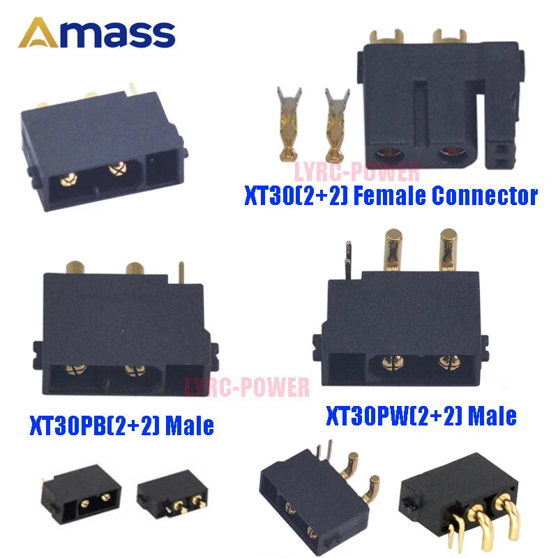 Amass XT30(2+2)  XT30PB(2+2) XT30PW(2+2) Signal Pin XT30U For FPV Drone Aircraft