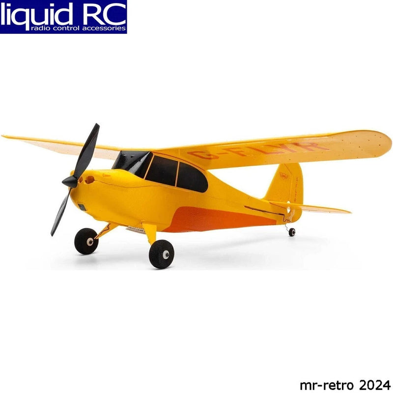 Yellow RC airplane model with black cockpit, two-blade propeller, 515mm wingspan