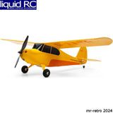 Yellow RC airplane model with black cockpit, two-blade propeller, 515mm wingspan