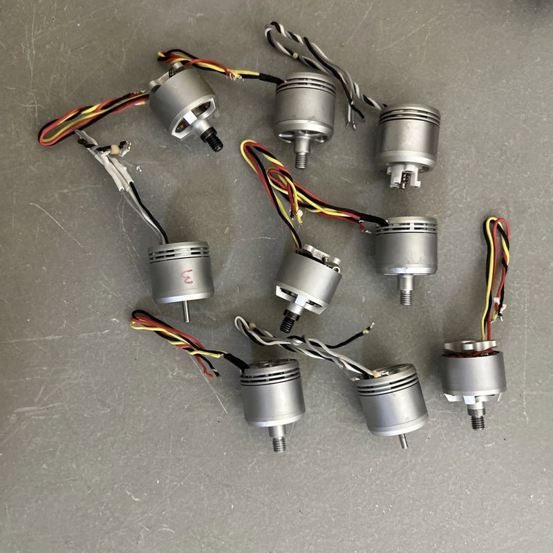 DJI Phantom 3 drone motor set (CCW), gray metal housings with multicolor wire leads
