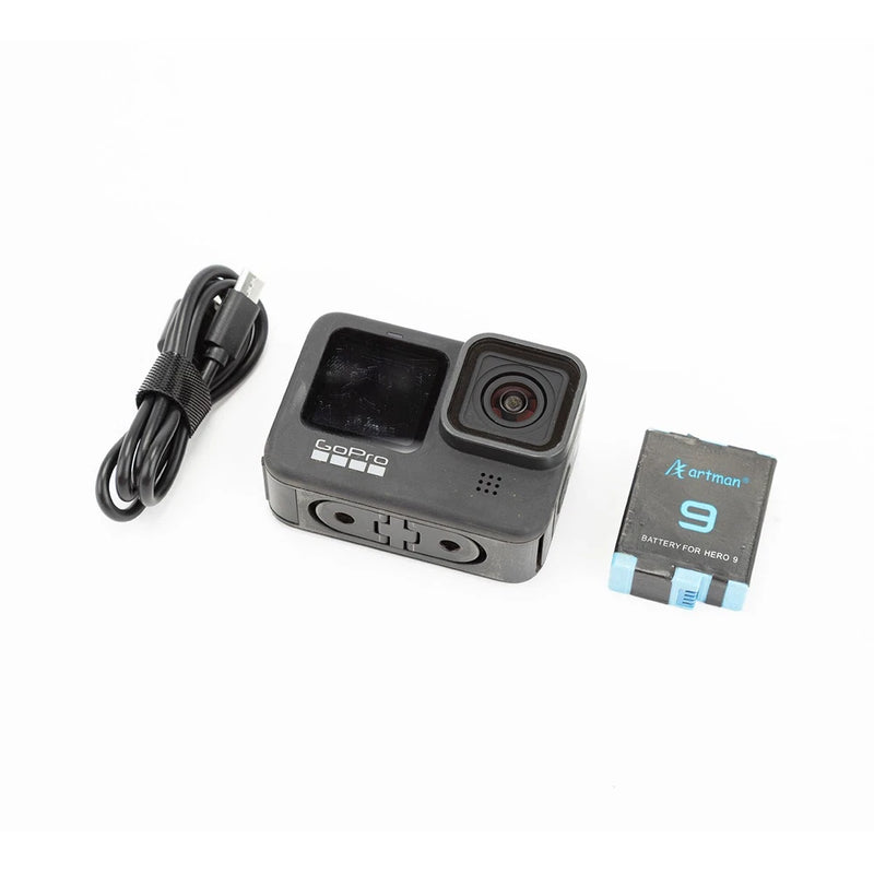 GoPro HERO9 Black action camera with cable and included memory card