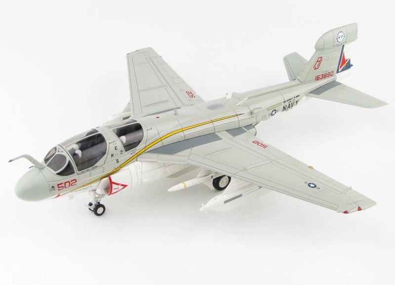 Light gray jet model aircraft with tail markings, shown in side view with landing gear