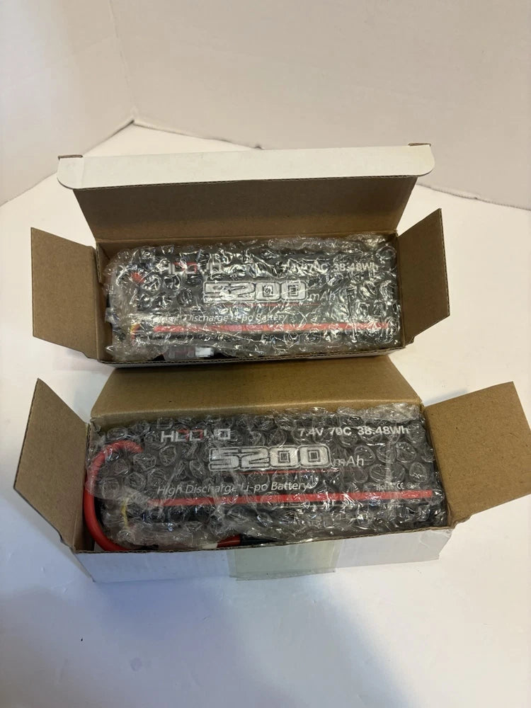 HOOVO 7.4V 70C 5200m. RC Car Truck & Airplane  (2 Pack) Lipo Battery New In Box Battery