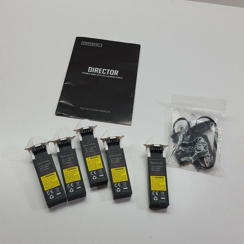 LOT OF 5 PROTOCOL 25C 2.59WH LIPO BATTERY + USB CABLE CHARGER (C2700)