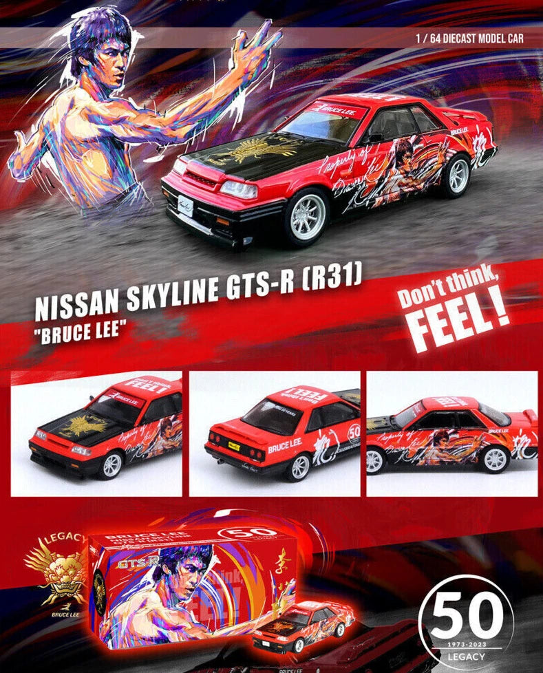 1/64 Die Cast NISSAN SKYLINE R31 GTS-R Bruce Lee Model Car -RED-
