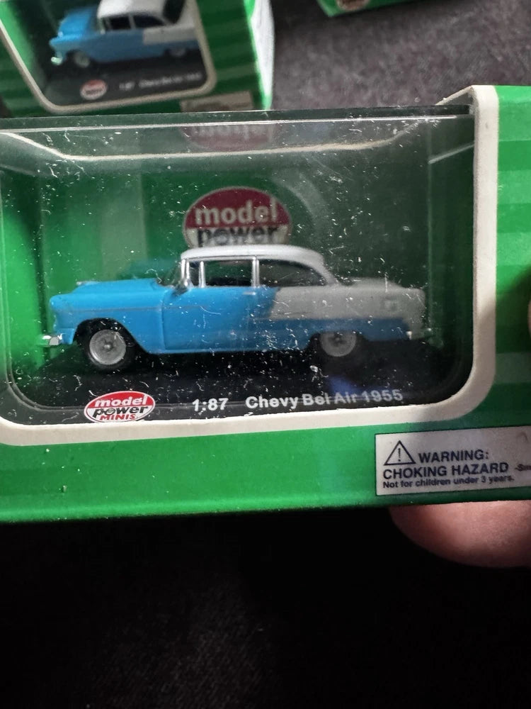 Model Power Minis Item # 19238 Chevy Bel Air 1955 Blue/White 1:87