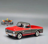 1972 72 Chevy C10 Truck Red Collectible 1/64 Scale Diecast Model Collector Car