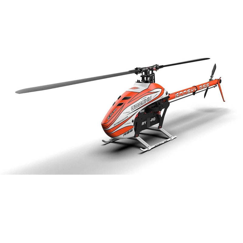 Orange RC helicopter model kit, unassembled