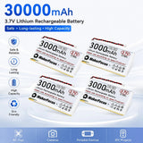 4PCS 3000mAh 3.7V LiPo Rechargeable Battery JST 1.25 for ESP32 LoRa Arduino DIY
