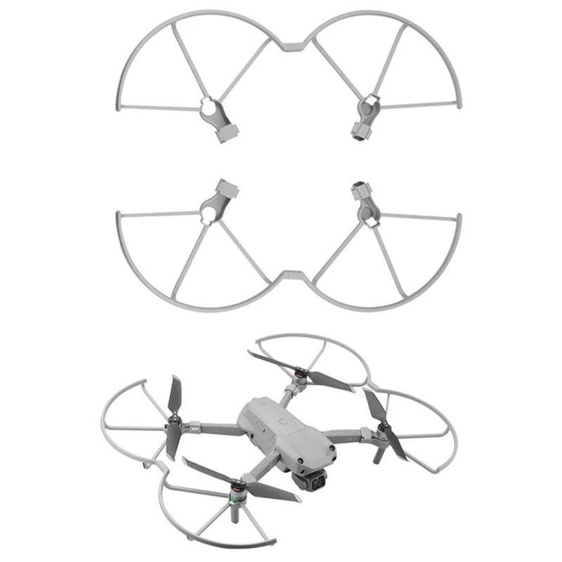 Drone propeller guard covers, four curved gray protective rings for propellers