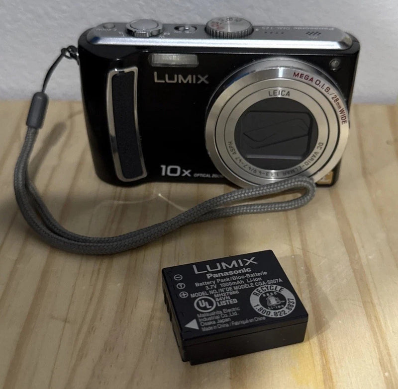 Panasonic LUMIX DMC-TZ5 Digital Camera Black Used with Minor Scratches