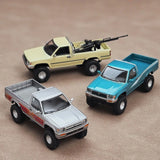 1/64 Hilux Technical Pickup Truck Desert Battle Model - Alloy Diecast Militaria